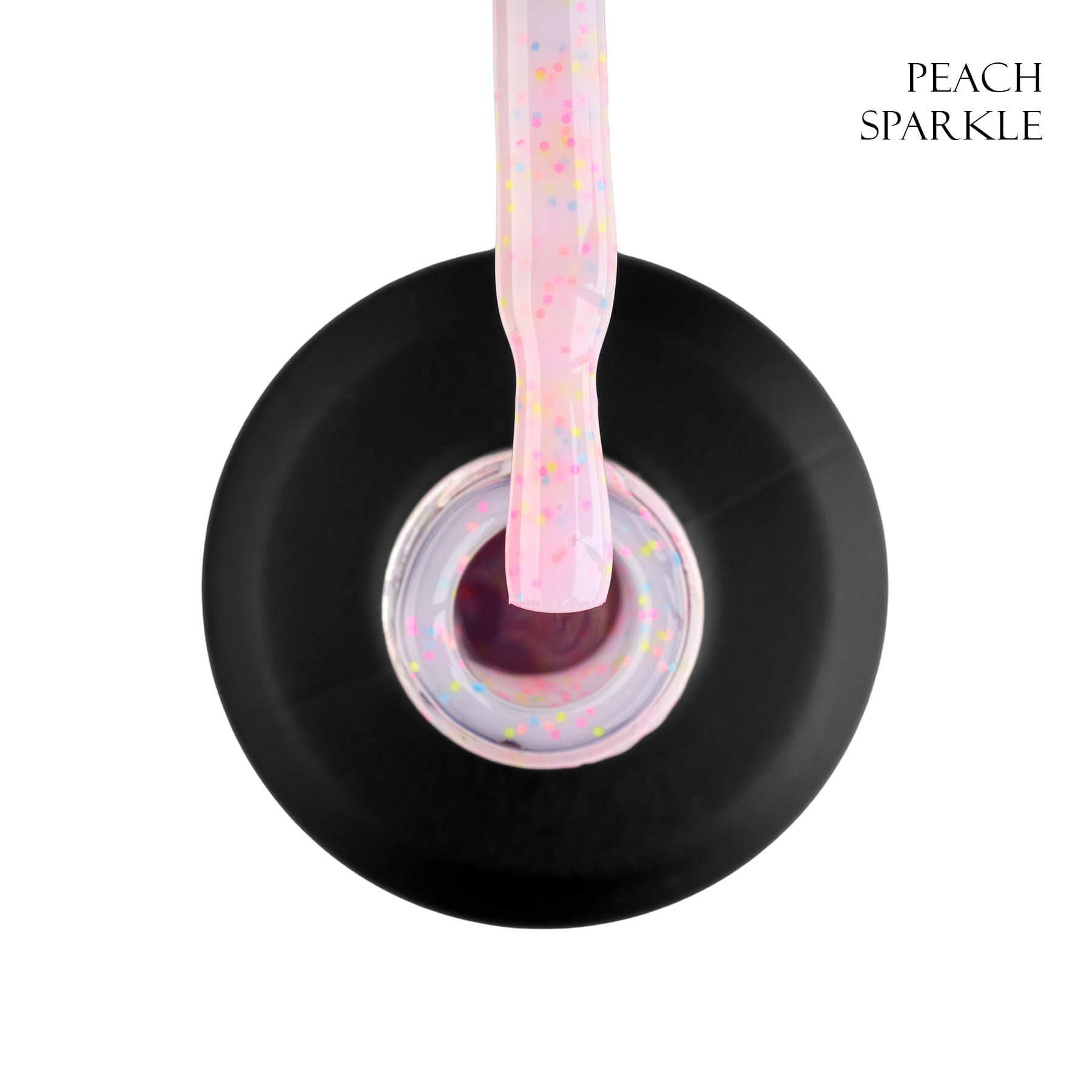 GLOSS Yogurt Base Peach Sparkle, 15 ml (light pink with colorful confetti)